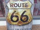 Метална табела Route 66 път Усети свободата магистрала знак