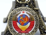 Нов часовник с герба на Съветския съюз СССР комунизъм соц Русия Ленин Путин Сталин джобен