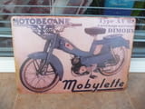 Метална табела мотор Mobylette Motobecane мотопед с педали скутер старо антика