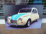 Метална табела кола Citroen 2 CV ретро автомобил френски класика фенски колекционерски