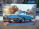 Метална табела кола Chevrolet 1957 красота хром джанти уникат ретро американска гордост