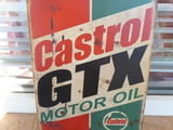 Метална табела Моторно масло Castrol GTX motor oil туба смяна двигател скорости автомобилно коли